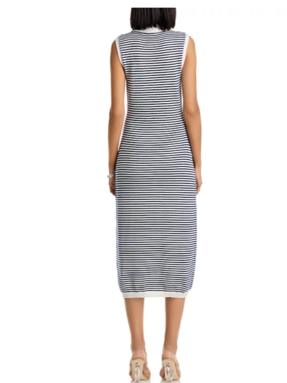 NWT Frame The Bold Stripe Knit Polo Midi Dress cashmere cotton - Picture 4 of 8
